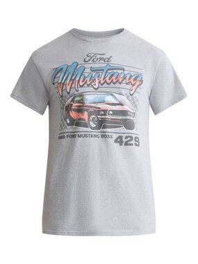 Ford Mustang Men's Graphic T-Shirt Short Sleeves Crew Neck Gray Large NEW